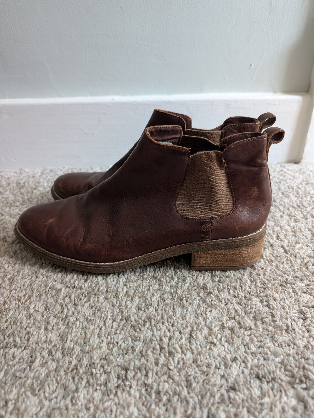 Women's Brown Leather Sperry Chelsea Boots- Classic Pull-On Style Sz 10